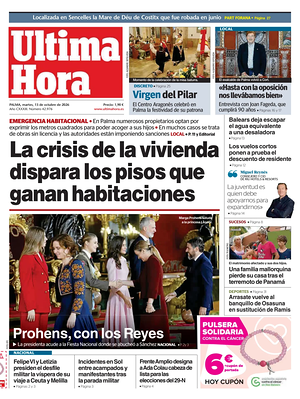 Prima pagina Ultima Hora di oggi - Quotidiano regionale