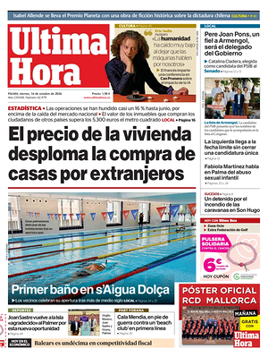 Prima pagina Ultima Hora di oggi - Quotidiano regionale