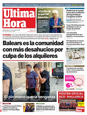 Prima pagina Ultima Hora di oggi - Quotidiano regionale