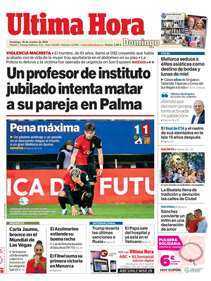 Prima pagina Ultima Hora di oggi - Quotidiano regionale