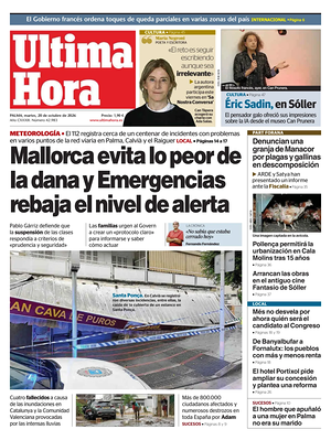 Prima pagina Ultima Hora di oggi - Quotidiano regionale
