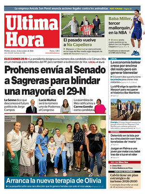 Prima pagina Ultima Hora di oggi - Quotidiano regionale