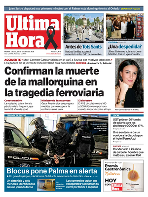 Prima pagina Ultima Hora di oggi - Quotidiano regionale