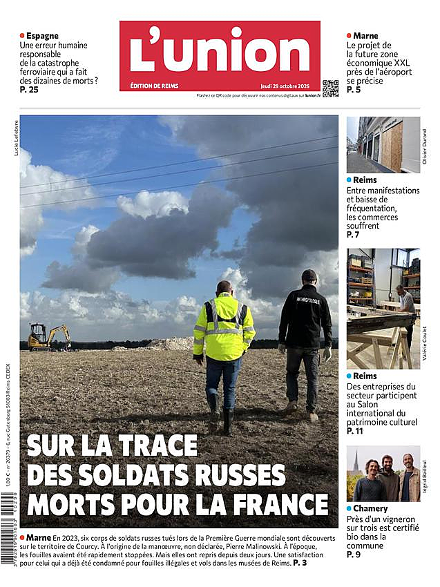 Une de L'Union du jour - Presse 30 octobre 2026