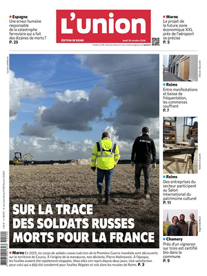 Une de L'Union du jour - Journal régional