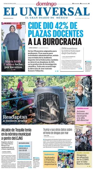 Prima pagina El Universal di oggi - Quotidiano estero