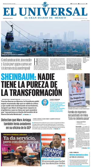 Prima pagina El Universal di oggi - Quotidiano estero