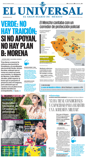 Prima pagina El Universal di oggi - Quotidiano estero