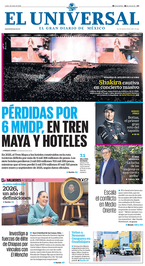 Prima pagina El Universal di oggi - Quotidiano estero