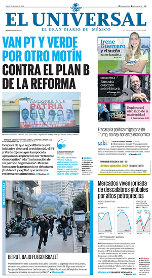 Prima pagina El Universal di oggi - Quotidiano estero