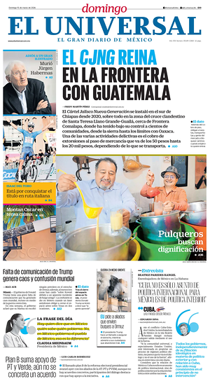 Prima pagina El Universal di oggi - Quotidiano estero