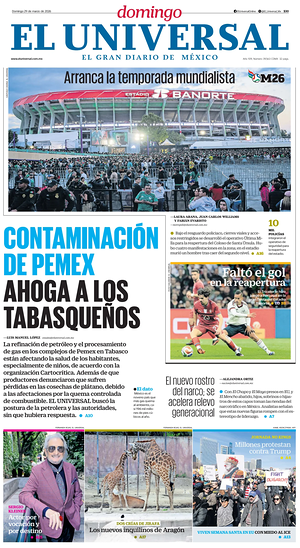 Prima pagina El Universal di oggi - Quotidiano estero