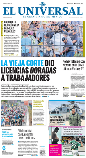 Prima pagina El Universal di oggi - Quotidiano estero