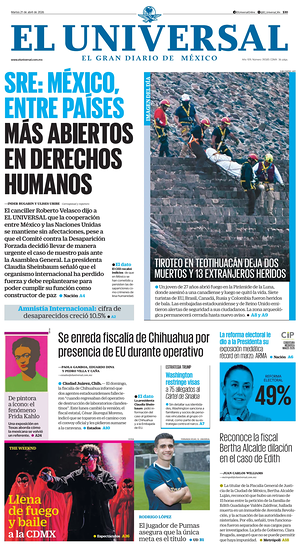 El Universal prima pagina