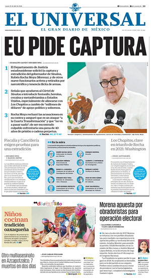 Prima pagina El Universal di oggi - Quotidiano estero