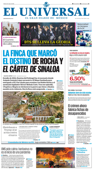 Prima pagina El Universal di oggi - Quotidiano estero