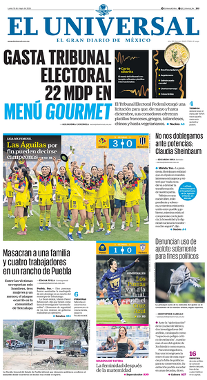 Prima pagina El Universal di oggi - Quotidiano estero