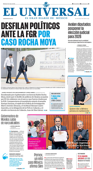 Prima pagina El Universal di oggi - Quotidiano estero