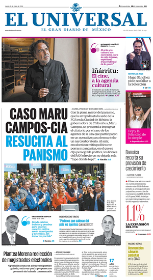 Prima pagina El Universal di oggi - Quotidiano estero