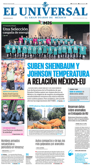 Prima pagina El Universal di oggi - Quotidiano estero