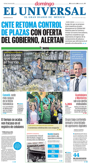 Prima pagina El Universal di oggi - Quotidiano estero