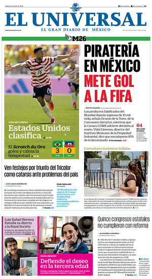Prima pagina El Universal di oggi - Quotidiano estero