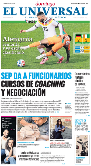 Prima pagina El Universal di oggi - Quotidiano estero