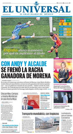 Prima pagina El Universal di oggi - Quotidiano estero