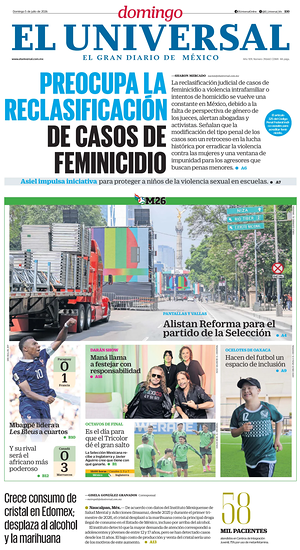 Prima pagina El Universal di oggi - Quotidiano estero
