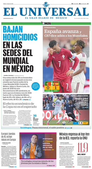 Prima pagina El Universal di oggi - Quotidiano estero