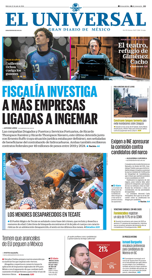 Prima pagina El Universal di oggi - Quotidiano estero