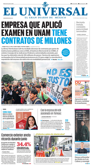 Prima pagina El Universal di oggi - Quotidiano estero