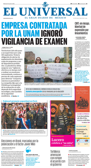 Prima pagina El Universal di oggi - Quotidiano estero