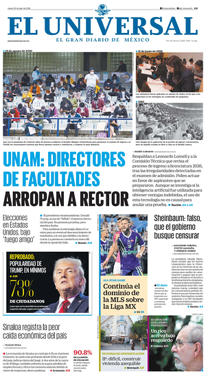 Prima pagina El Universal di oggi - Quotidiano estero