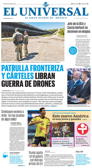 Prima pagina El Universal di oggi - Quotidiano estero