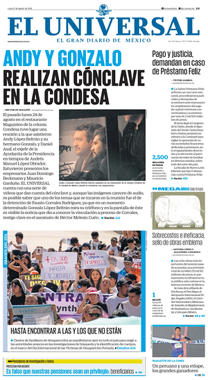 Prima pagina El Universal di oggi - Quotidiano estero