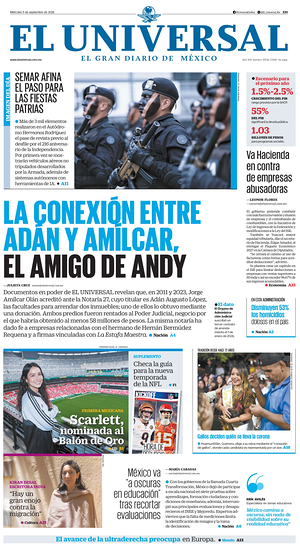 Prima pagina El Universal di oggi - Quotidiano estero