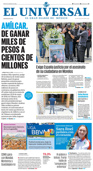 Prima pagina El Universal di oggi - Quotidiano estero