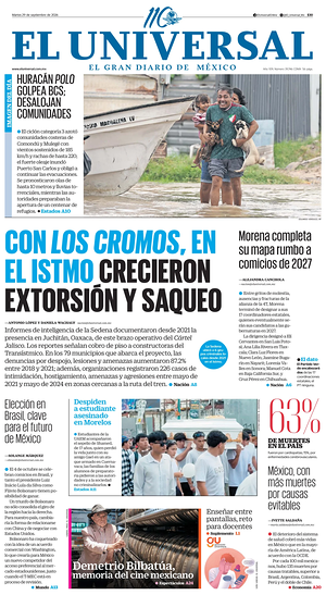 Prima pagina El Universal di oggi - Quotidiano estero