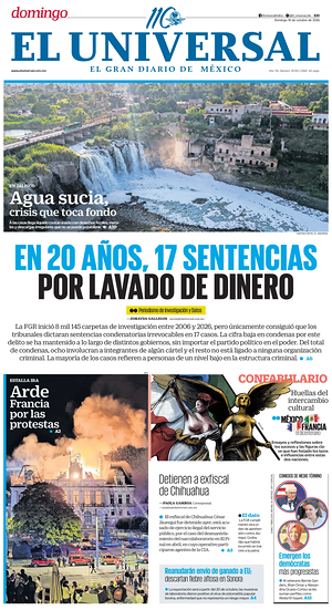 Prima pagina El Universal di oggi - Quotidiano estero