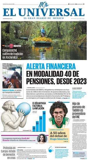 Prima pagina El Universal di oggi - Quotidiano estero