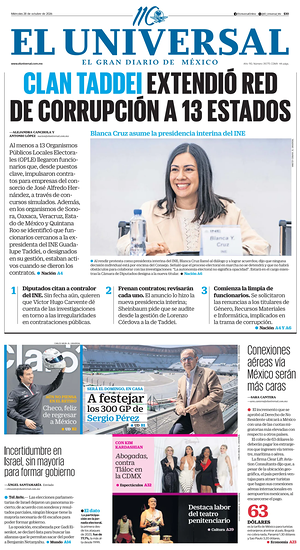Prima pagina El Universal di oggi - Quotidiano estero