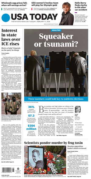 Prima pagina USA TODAY US Edition di oggi - Quotidiano estero