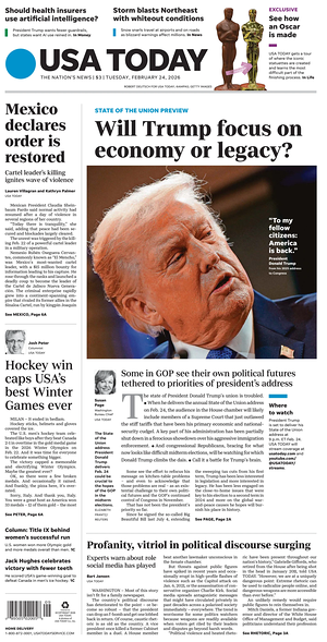 Prima pagina USA TODAY US Edition di oggi - Quotidiano estero