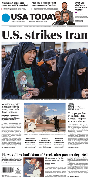 Prima pagina USA TODAY US Edition di oggi - Quotidiano estero