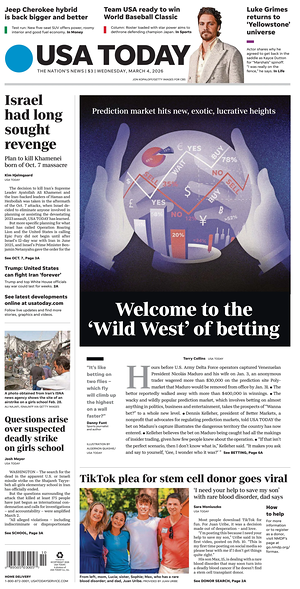 Prima pagina USA TODAY US Edition di oggi - Quotidiano estero