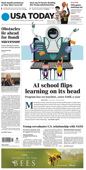 Prima pagina USA TODAY US Edition di oggi - Quotidiano estero