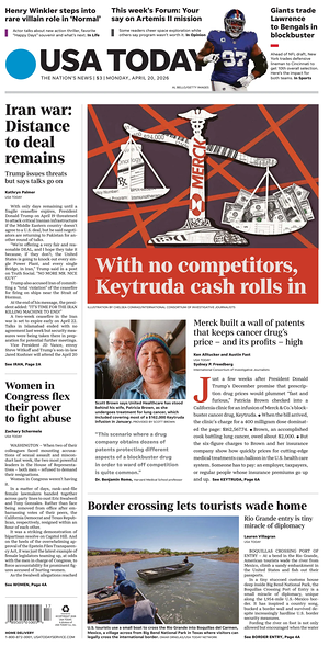 Prima pagina USA TODAY US Edition di oggi - Quotidiano estero