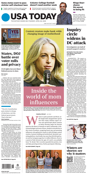 USA TODAY US Edition prima pagina