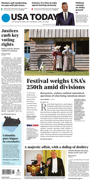 Prima pagina USA TODAY US Edition di oggi - Quotidiano estero